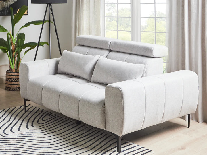 Contemporary grey upholstered 2-seat sofa