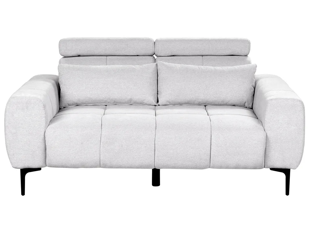 Grey fabric 2-seater sofa with modern design