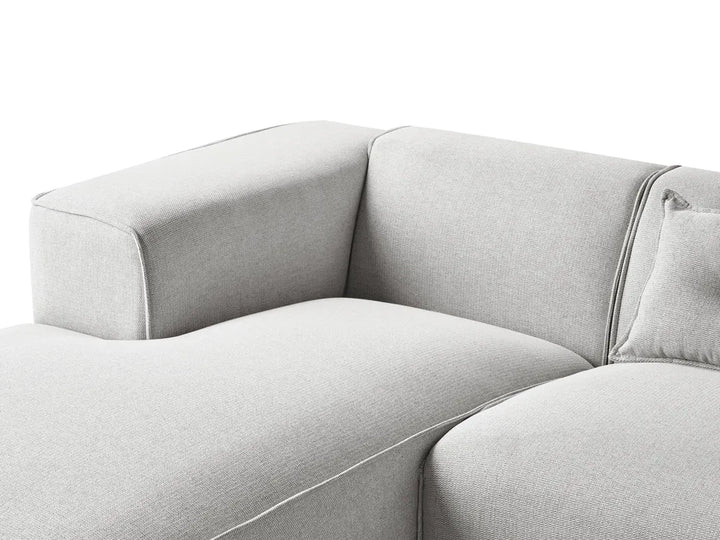 Corner Sofa 3 Seater Fabric Light Grey Right Hand Rafael