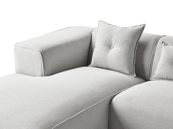 Corner Sofa 3 Seater Fabric Light Grey Right Hand Rafael