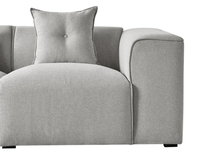 Corner Sofa 3 Seater Fabric Light Grey Right Hand Rafael