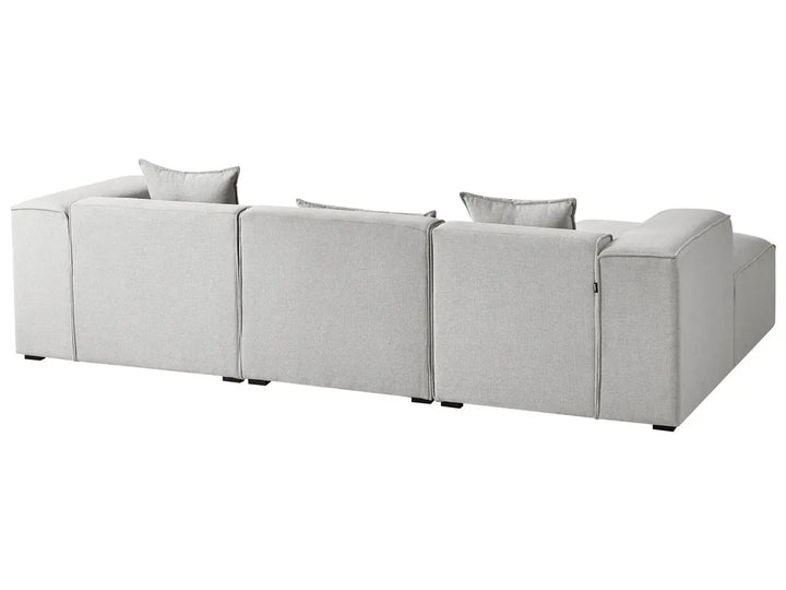 Corner Sofa 3 Seater Fabric Light Grey Right Hand Rafael