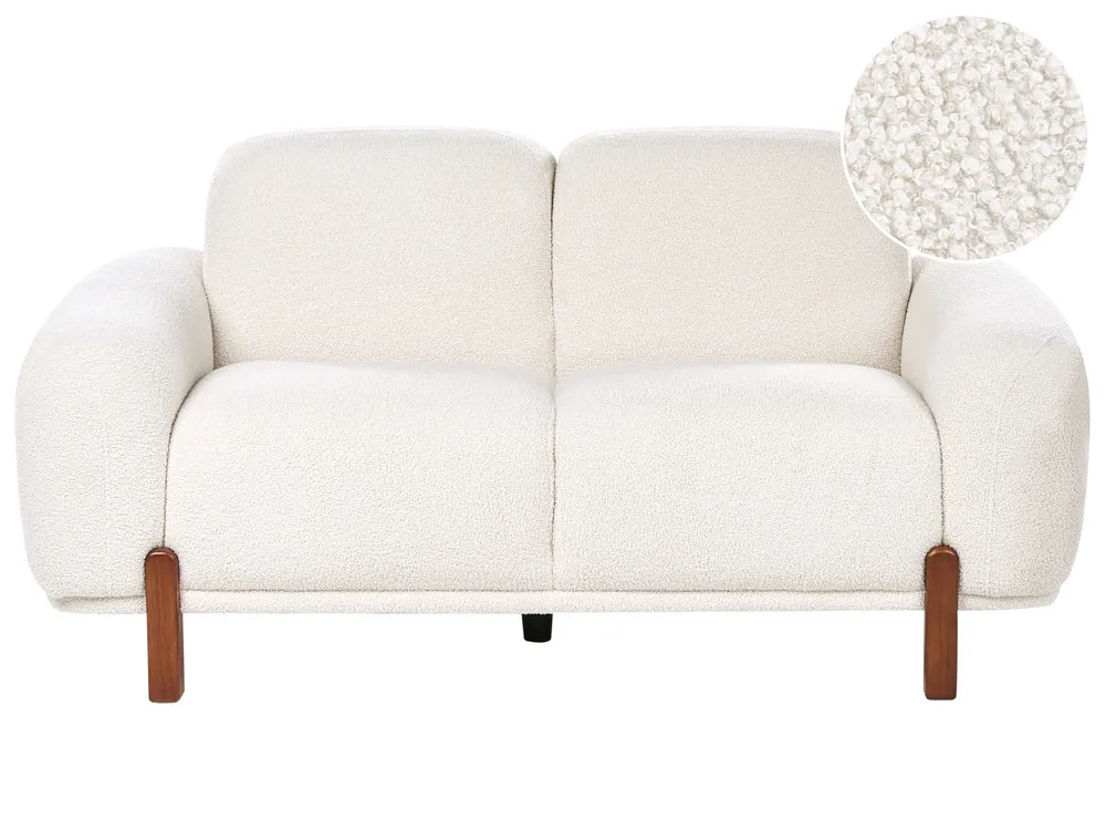 Sofa 2 Seater Boucle White Birzer