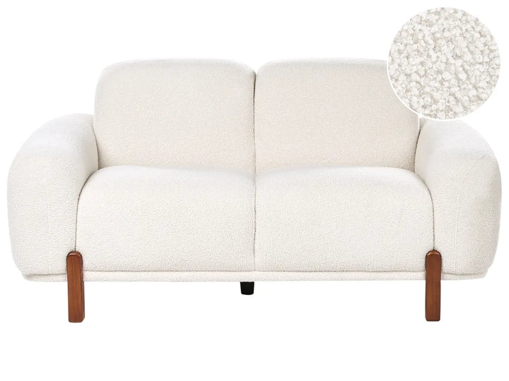Sofa 2 Seater Boucle White Birzer