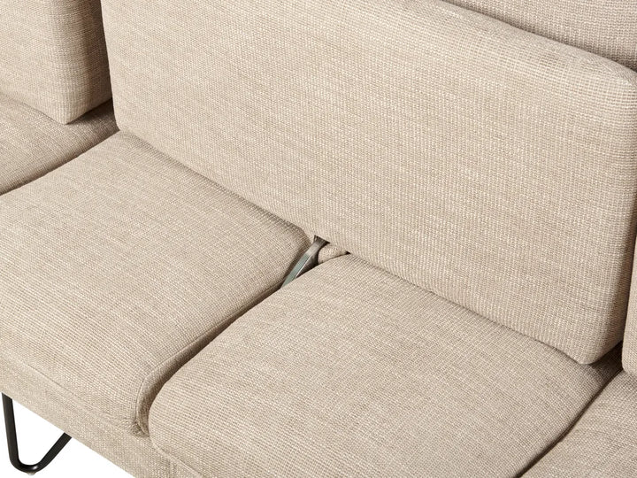 Corner Sofa 3 Seater Chenille White Left Hand Heskett