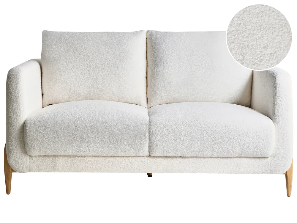 Sofa 2 Seater Boucle White Rilee