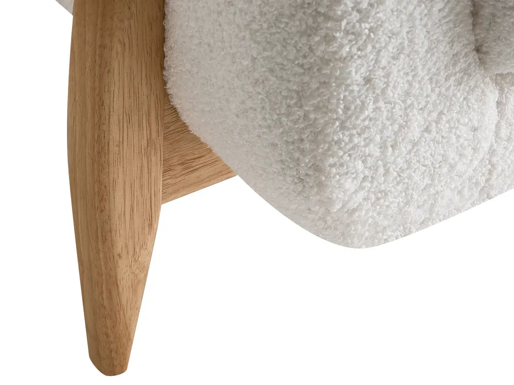 Sofa 2 Seater Boucle White Rilee