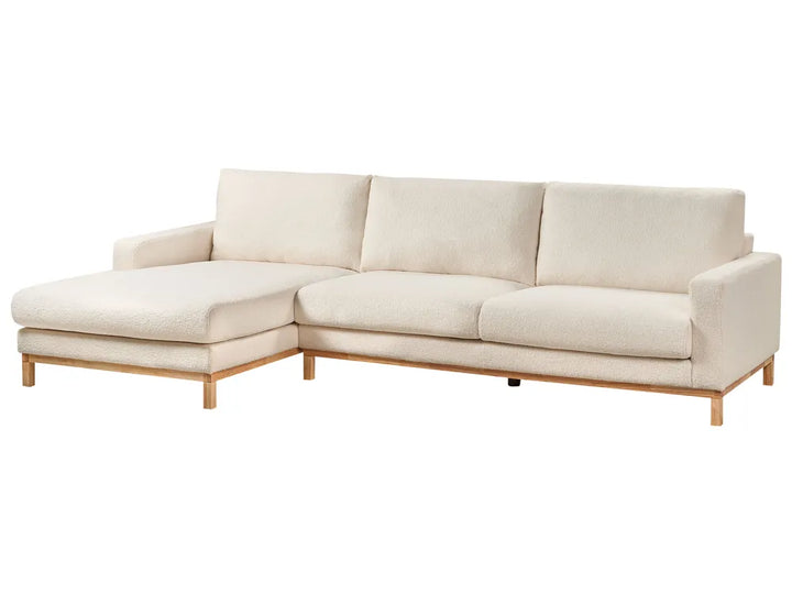 Corner Sofa 4 Seater Boucle White Right Hand Deavan