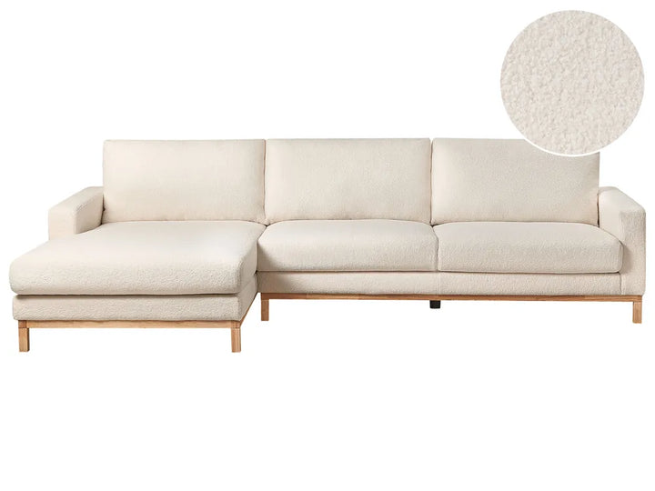 Corner Sofa 4 Seater Boucle White Right Hand Deavan