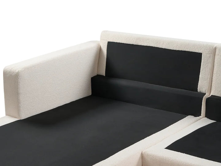Corner Sofa 4 Seater Boucle White Right Hand Deavan