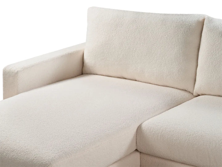 Corner Sofa 4 Seater Boucle White Right Hand Deavan