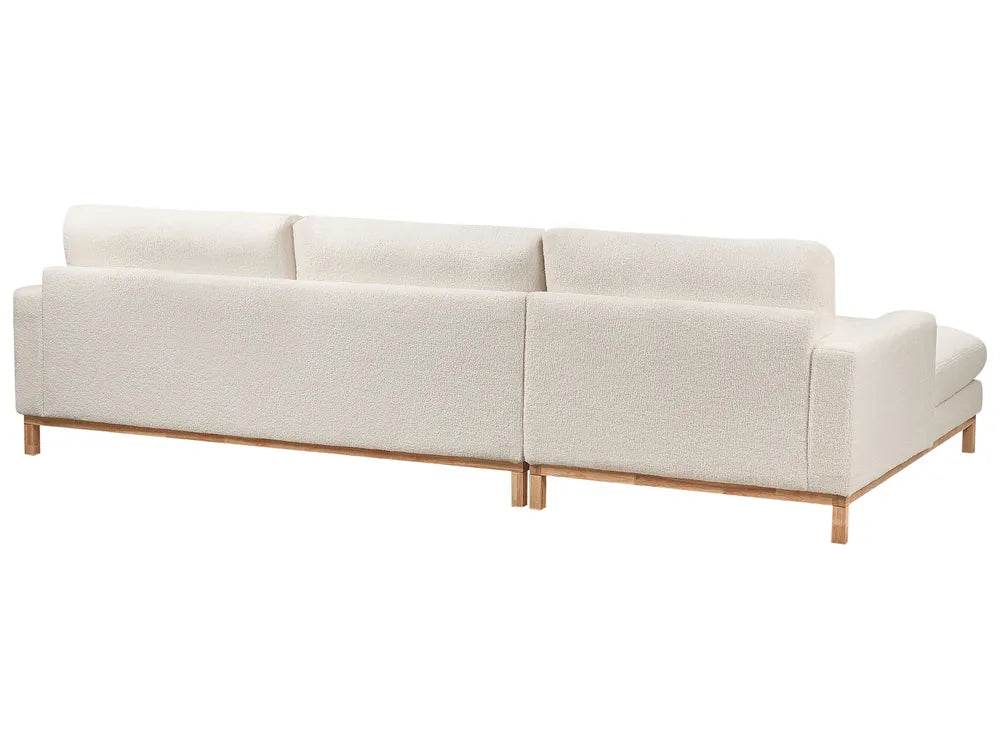 Corner Sofa 4 Seater Boucle White Right Hand Deavan