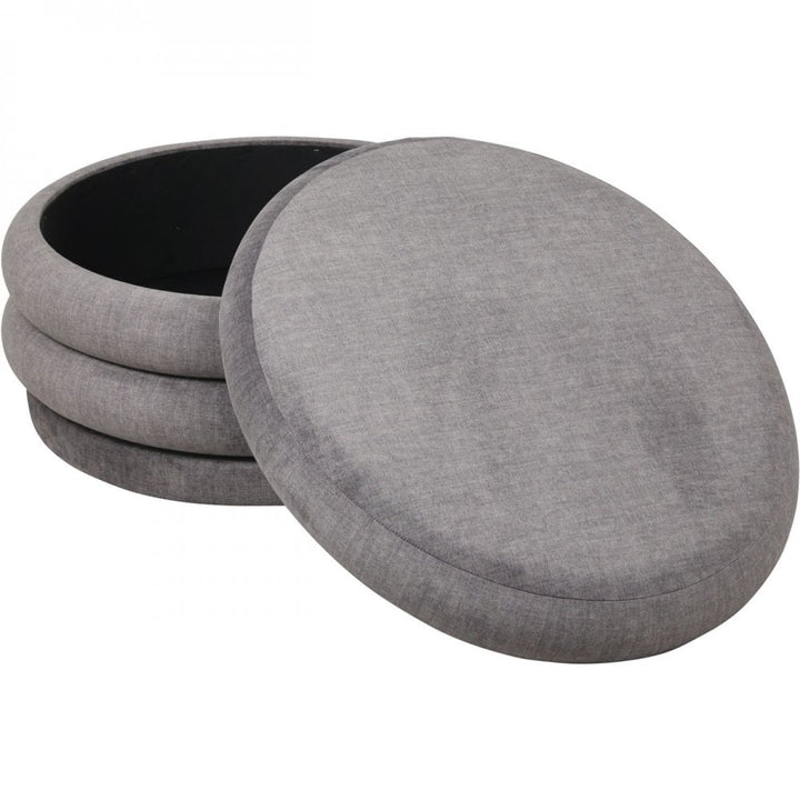 Libra Casa Upholstered Storage Ottoman Grey