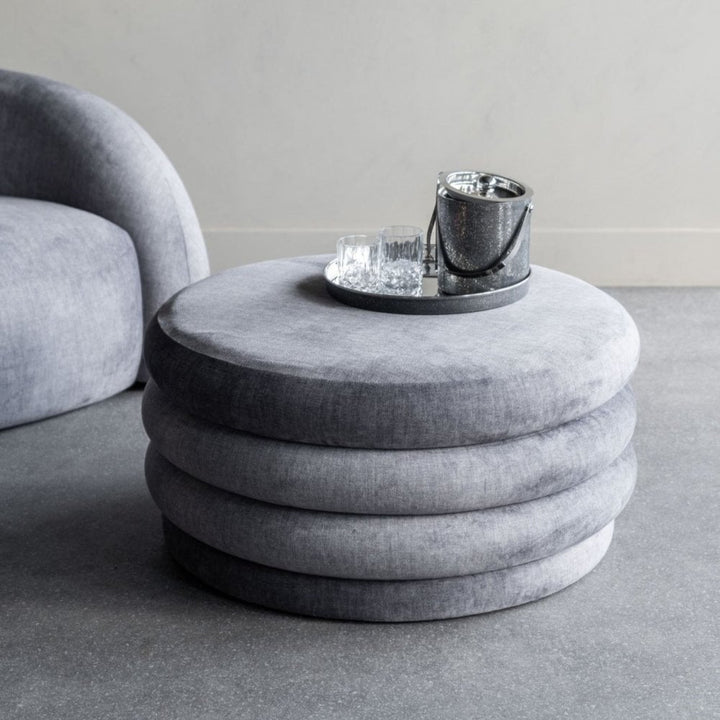 Libra Casa Upholstered Storage Ottoman Grey