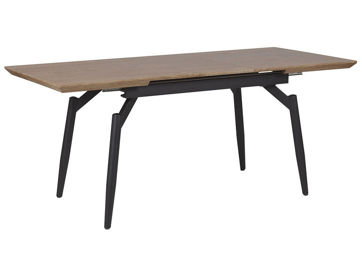 Extending Dining Table 140/180 x 80 cm Dark Wood and Black Barbosa