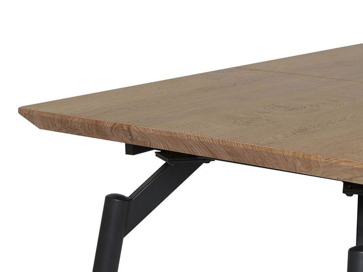 Extending Dining Table 140/180 x 80 cm Dark Wood and Black Barbosa