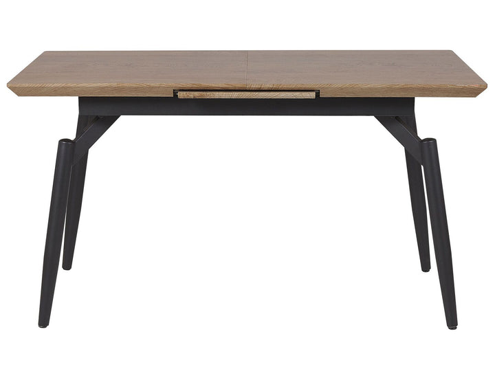 Extending Dining Table 140/180 x 80 cm Dark Wood and Black Barbosa