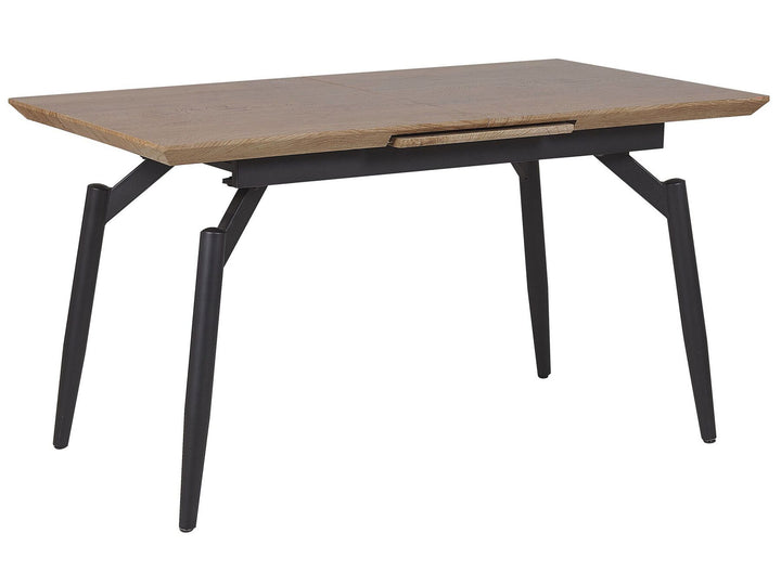 Extending Dining Table 140/180 x 80 cm Dark Wood and Black Barbosa