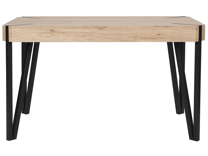 Cambell Dining Table 130 x 80 cm Light Wood and Black