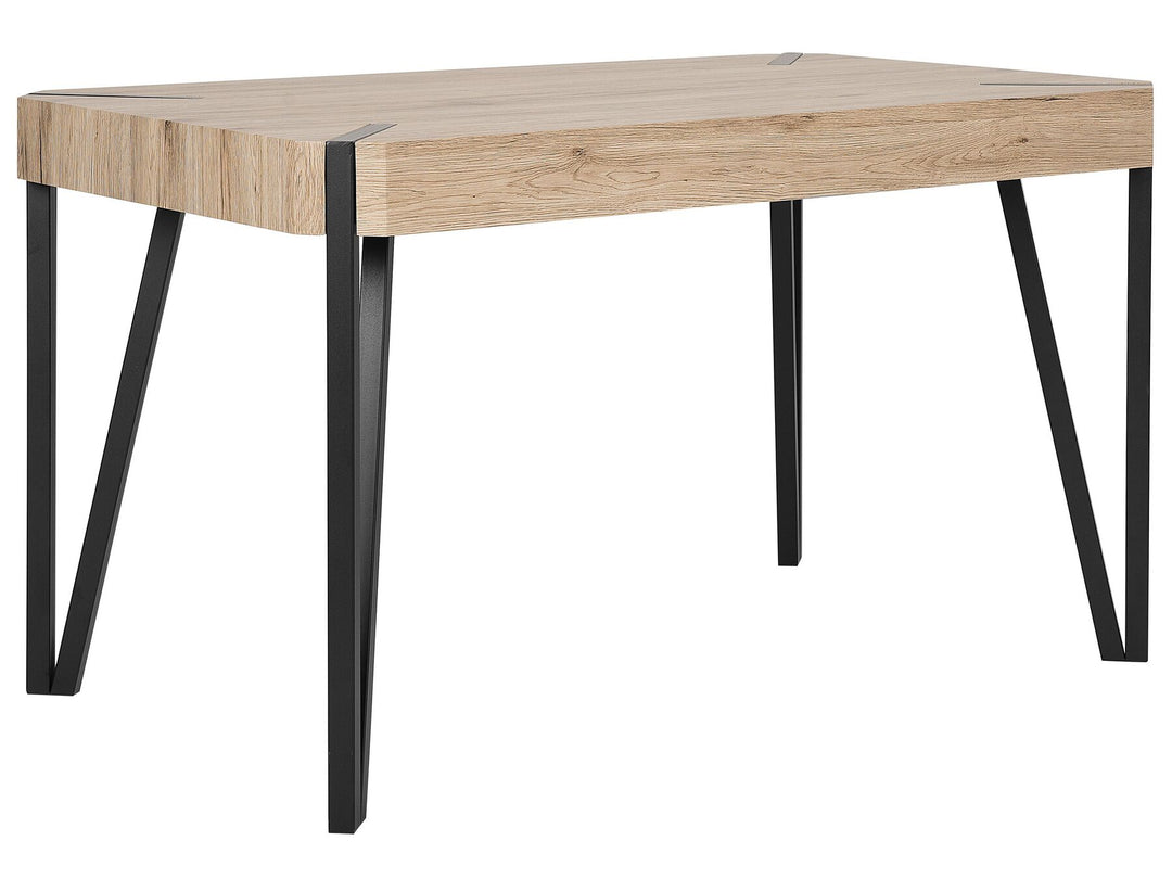 Cambell Dining Table 130 x 80 cm Light Wood and Black