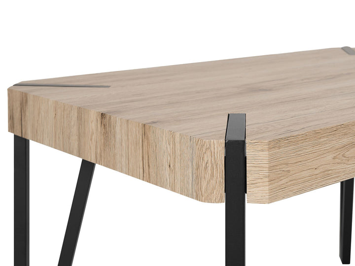 Cambell Dining Table 130 x 80 cm Light Wood and Black