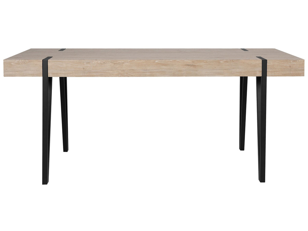 Adena Dining Table 180 x 90 cm Light Wood with Black