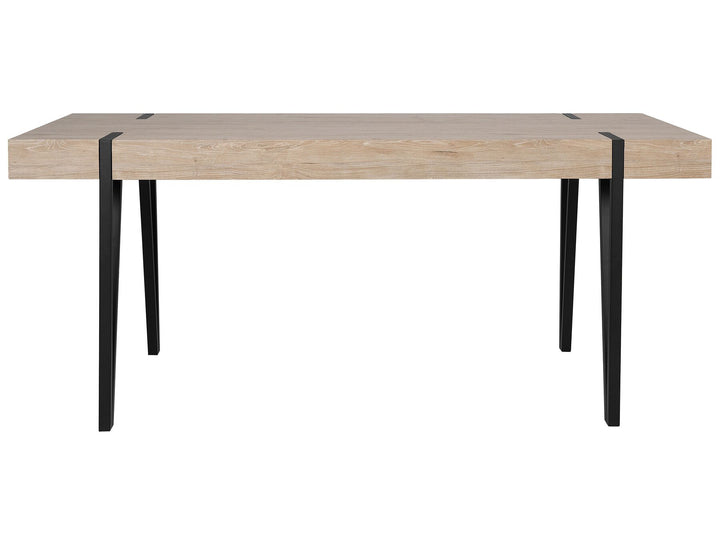 Adena Dining Table 180 x 90 cm Light Wood with Black