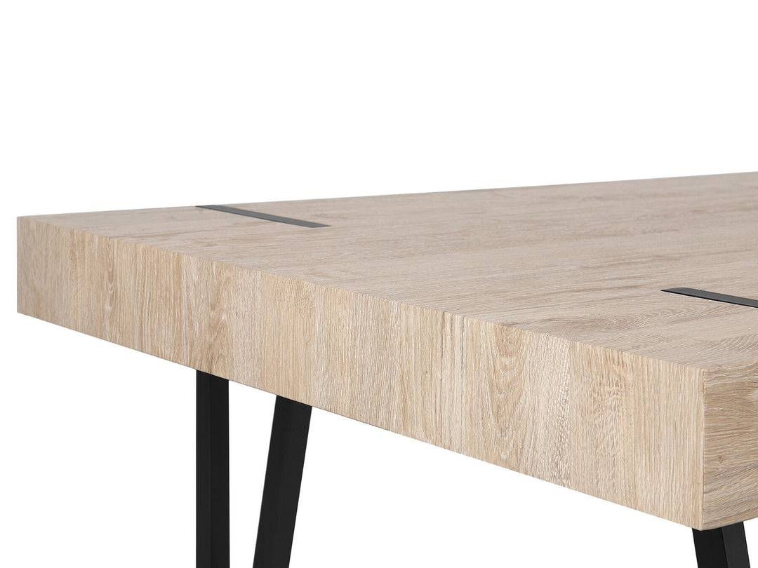 Adena Dining Table 180 x 90 cm Light Wood with Black