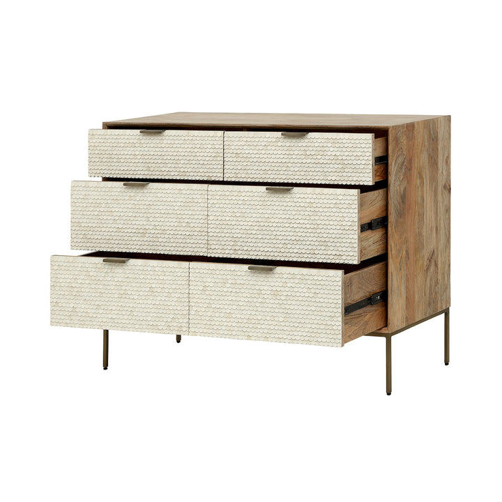 Libra Nerida Bone Inlay Chest of Drawers
