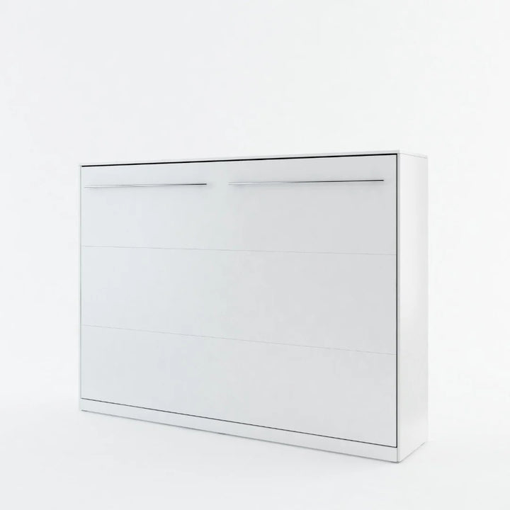 Ezra Horizontal Wall Bed Concept 140cm with Over Bed Unit White Matt CP-04