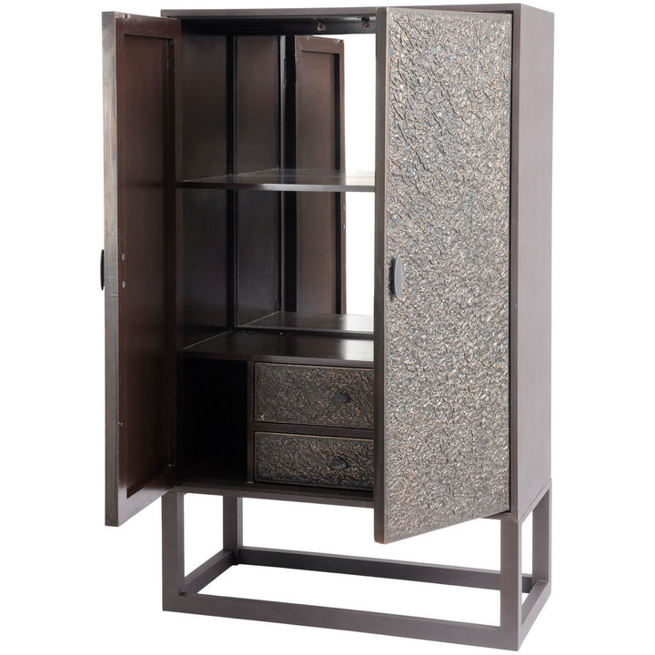 Libra Nala Bar Cabinet Textured Copper Finish