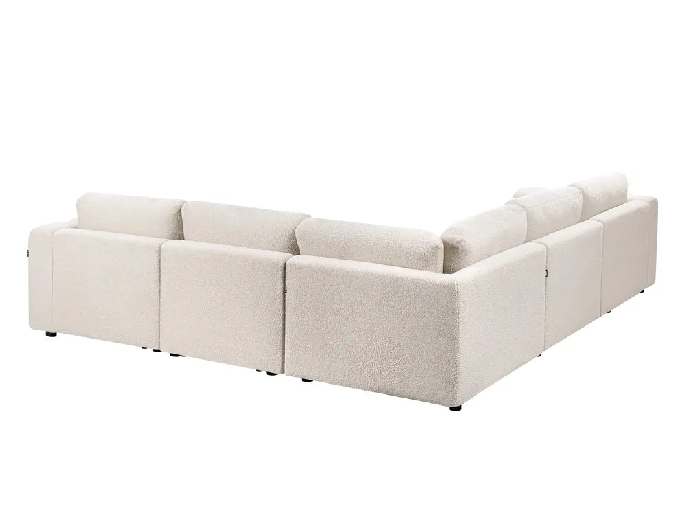 Modular Corner Sofa 5 Seater Boucle Off-White Left Hand Regeani
