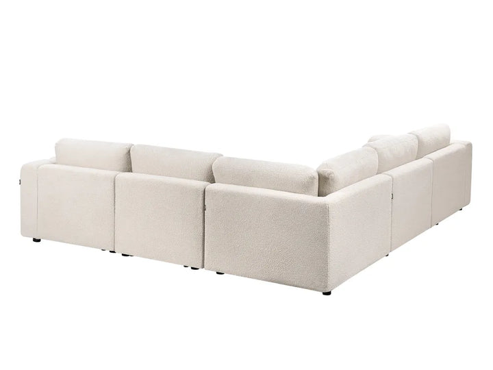 Modular Corner Sofa 5 Seater Boucle Off-White Left Hand Regeani