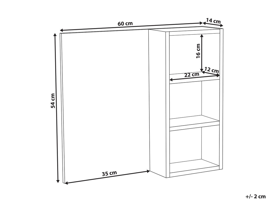 Bathroom Wall Mounted Mirror Cabinet 60 cm Black Joinville
