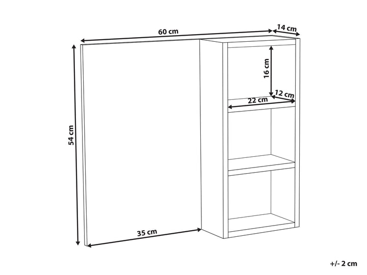 Bathroom Wall Mounted Mirror Cabinet 60 cm Black Joinville
