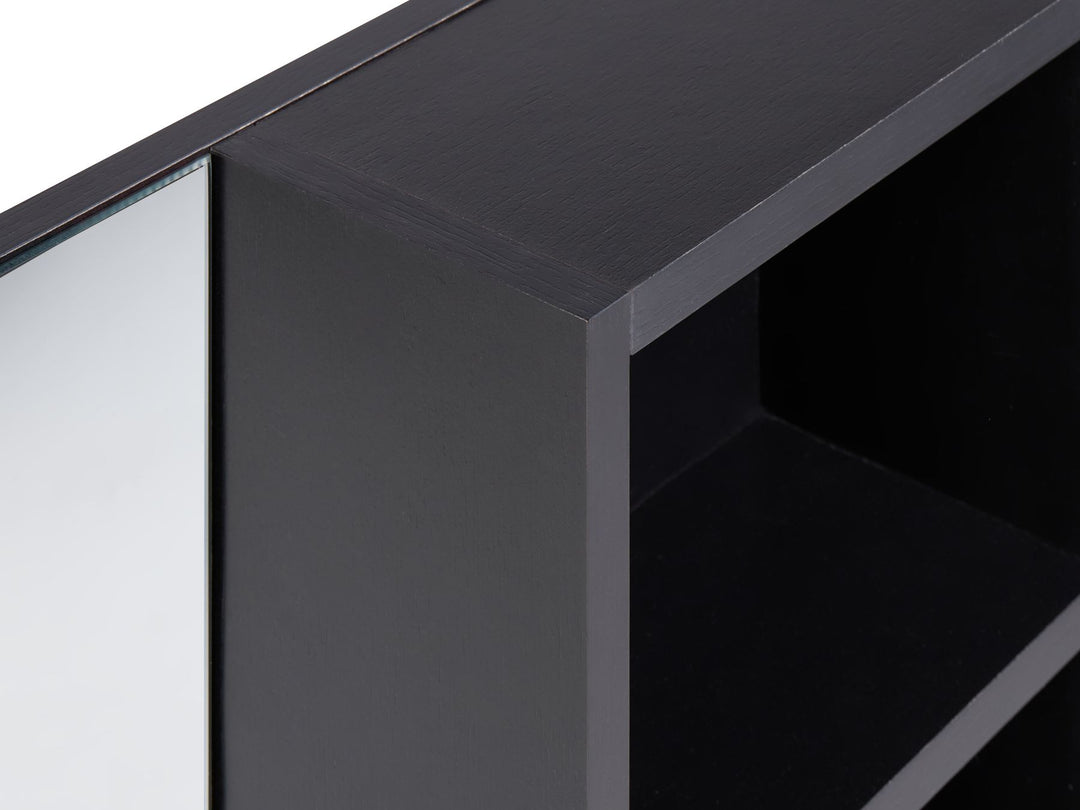 Bathroom Wall Mounted Mirror Cabinet 60 cm Black Joinville