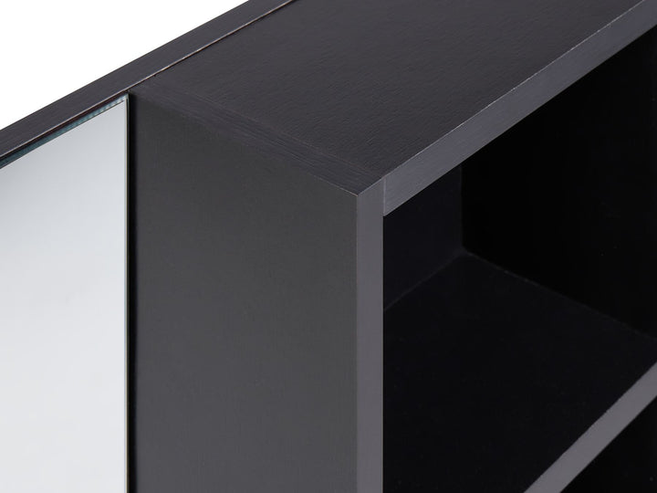 Bathroom Wall Mounted Mirror Cabinet 60 cm Black Joinville