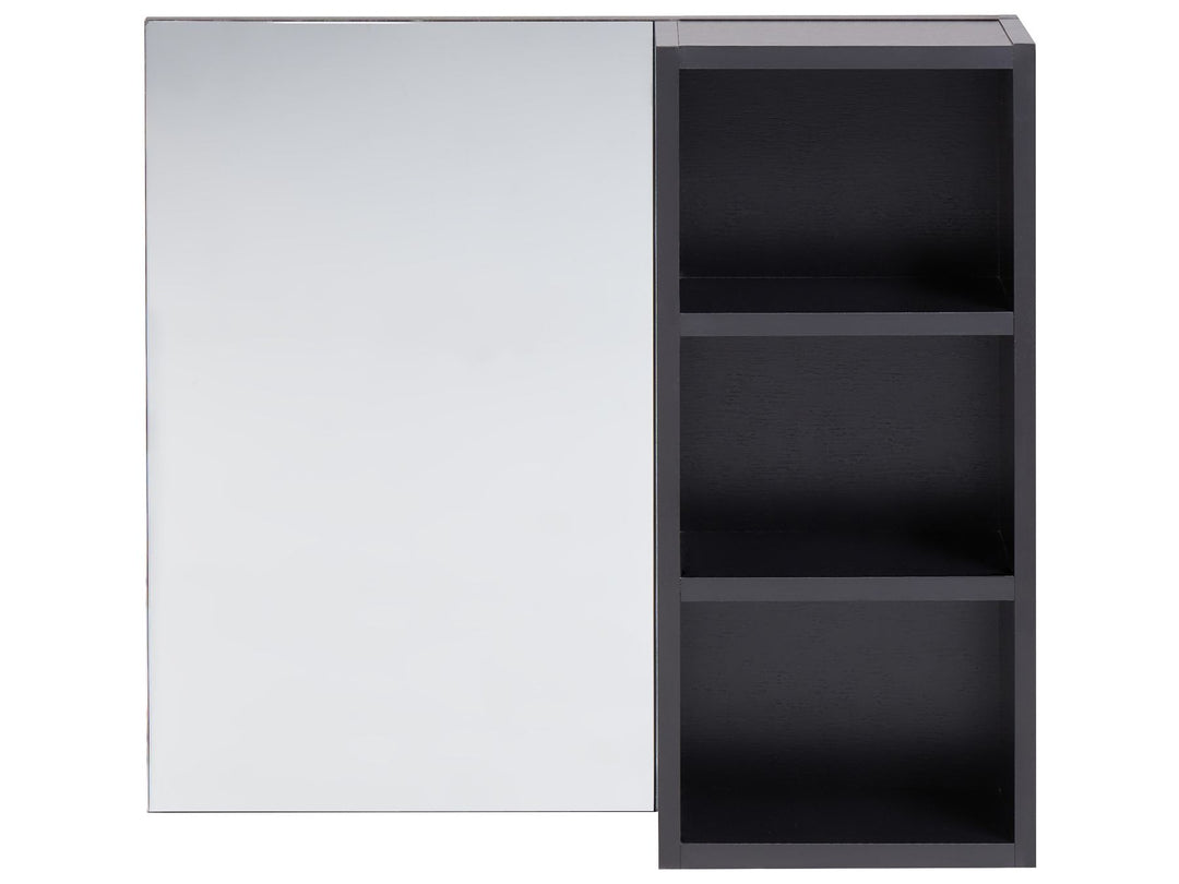 Bathroom Wall Mounted Mirror Cabinet 60 cm Black Joinville