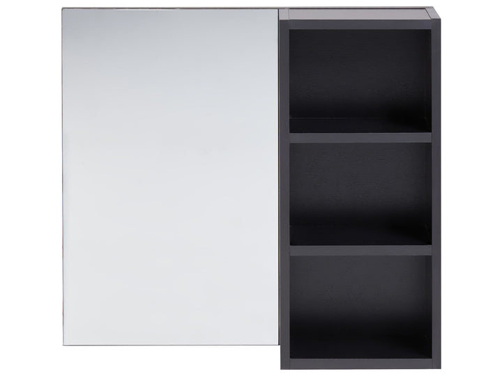 Bathroom Wall Mounted Mirror Cabinet 60 cm Black Joinville