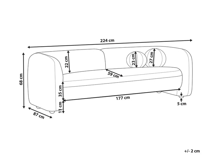 Sofa 3 Seater Boucle White Londell