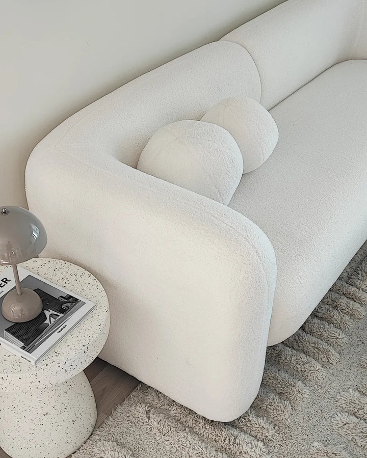 Sofa 3 Seater Boucle White Londell