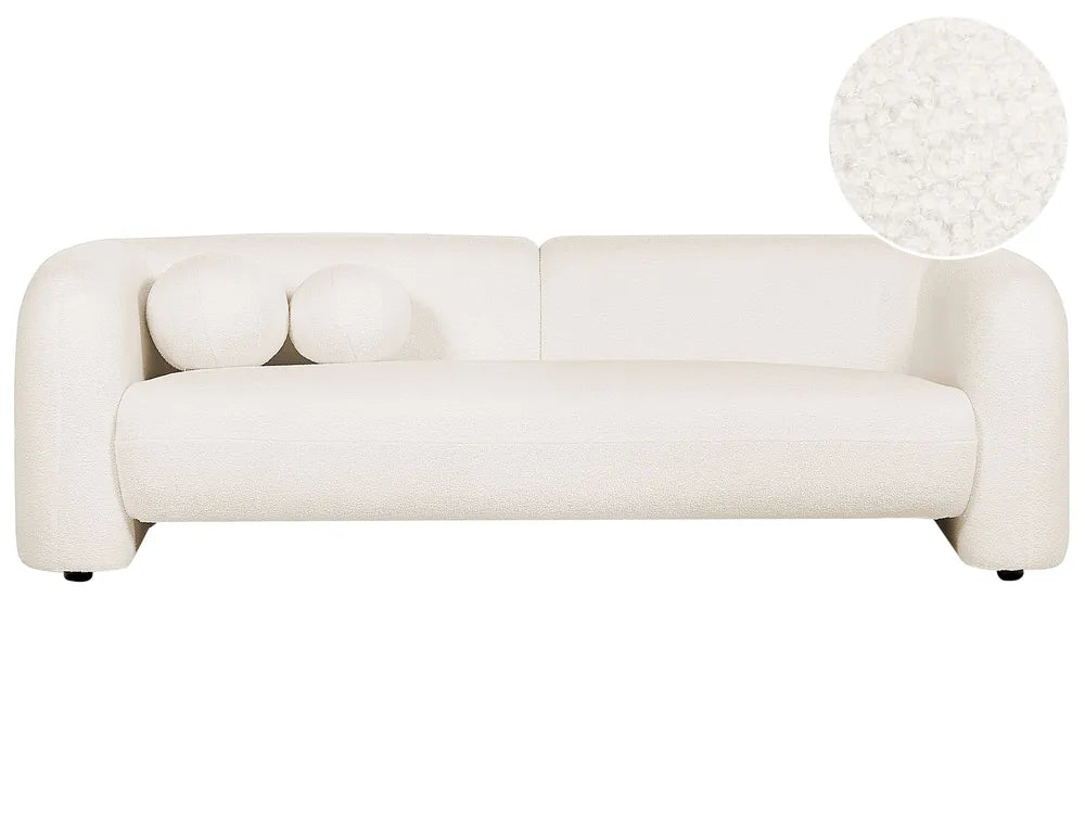 Sofa 3 Seater Boucle White Londell