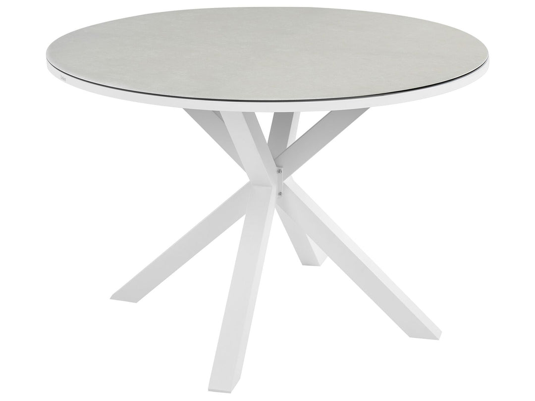Malleto Garden Dining Table  120 cm 120 cm Glass Taupe