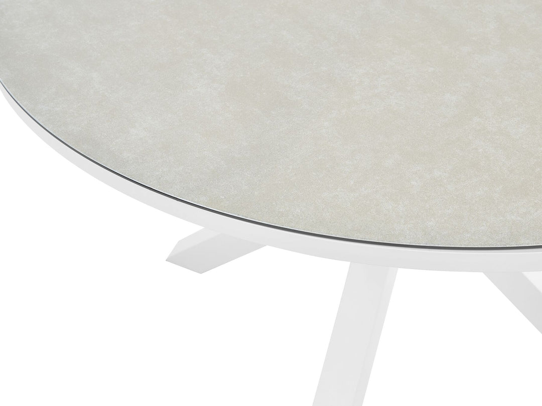 Malleto Garden Dining Table  120 cm 120 cm Glass Taupe