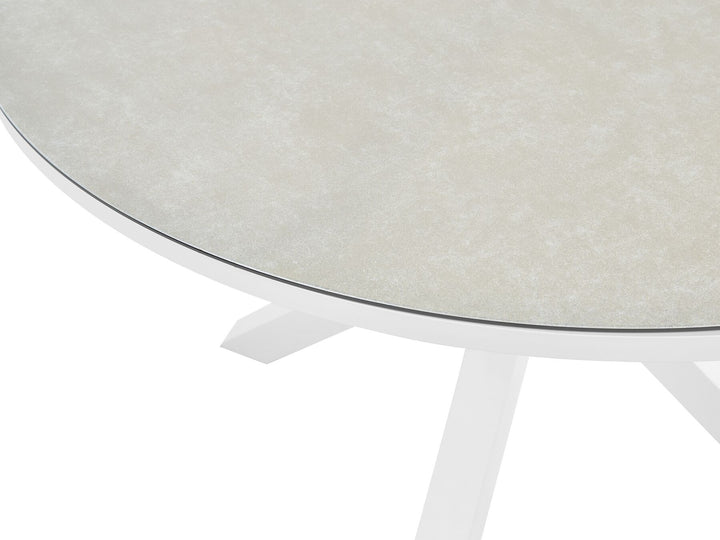 Malleto Garden Dining Table  120 cm 120 cm Glass Taupe
