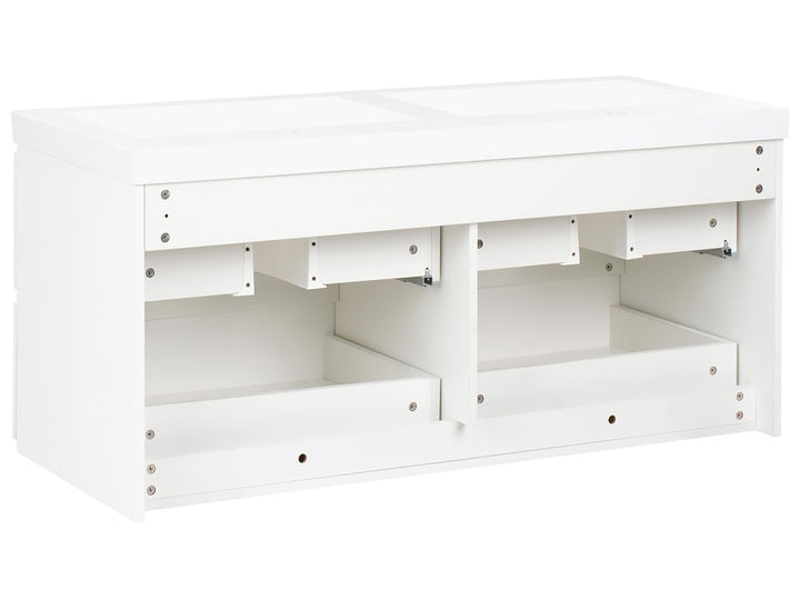 Wall Mounted Double Basin Vanity Unit 120 cm 52 cm White Cardiel