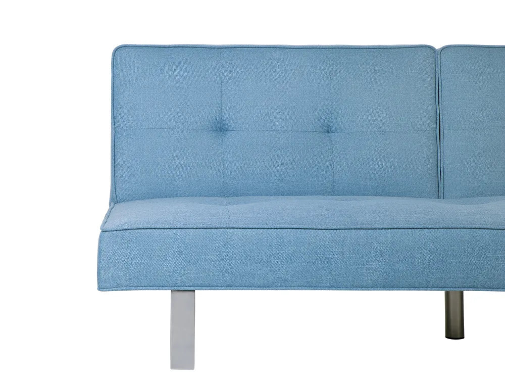 Sofa Bed 3 Seater Fabric Light Blue Francie