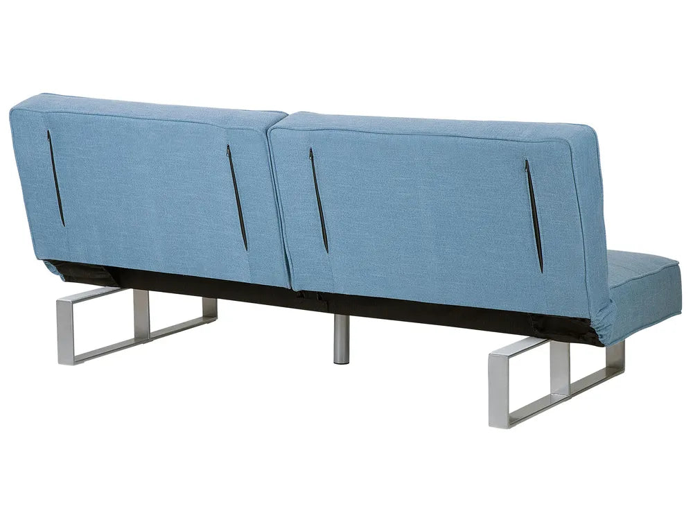 Sofa Bed 3 Seater Fabric Light Blue Francie