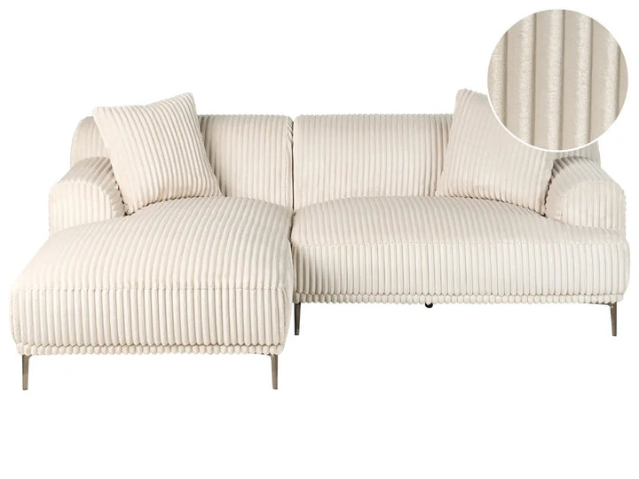 Corner Sofa Corduroy Off-White Right Hand Scarlet