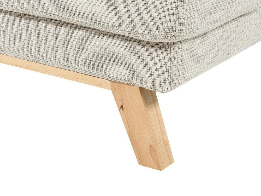 Sofa Bed 3 Seater Fabric Light Beige with Storage Left Hand Arsaluis